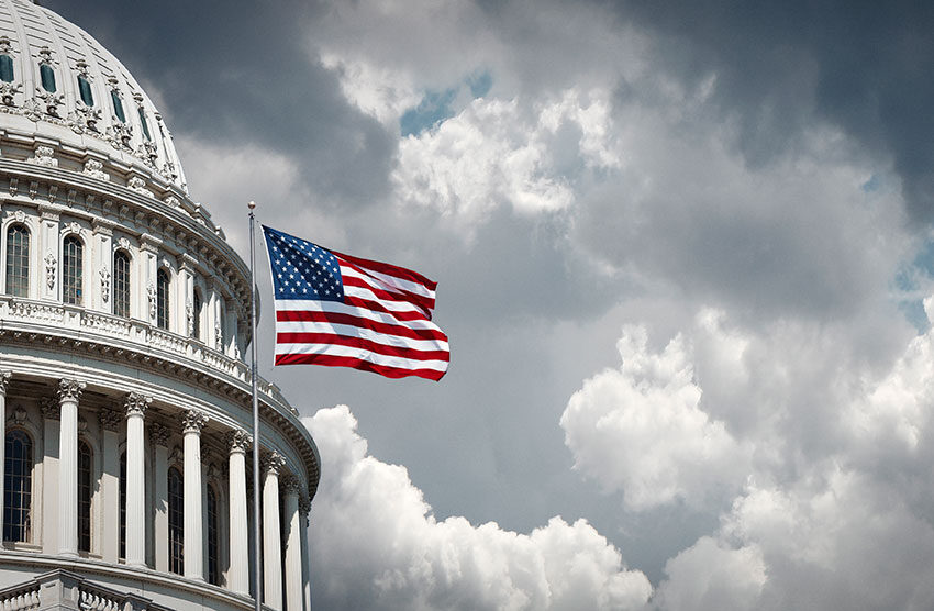 Capitol with clouds