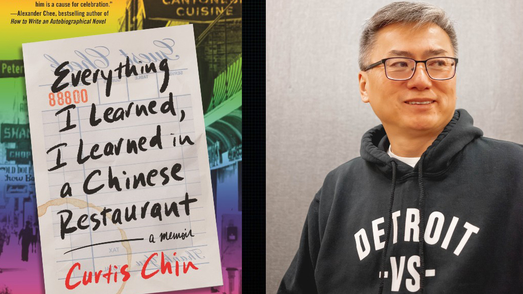 Curtis Chin and cover of his book, "Everything I Learned, I Learned in a Chinese Restaurant"