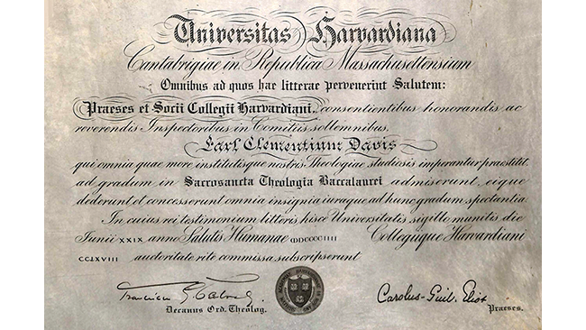 Earl Davis Harvard diploma 190