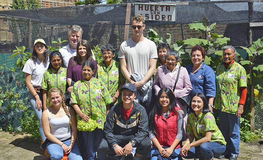 Clark University students with urban farmers and college students from Bogota, Colombia
