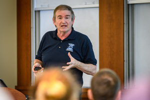 Chemistry Professor Mark Turnbull spoke to summer science students about how to prepare their manuscripts for publication in peer-reviewed journals.