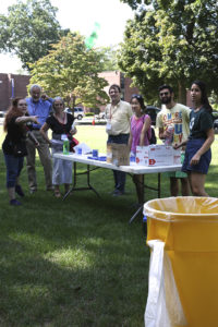 Sponsored by Sustainable Clark, the recycling bottle toss was a big hit at Family Weekend 2015. 