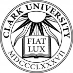 Clark University seal black and white
