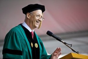 Ron Shaich '76, founder, chairman of the board, and CEO of Panera Bread Company, received an honorary degree and delivered the keynote Commencement address at Clark University, May 18.