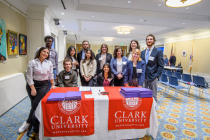 Clark students at the Family Impact Seminar at the Massachusetts State House
