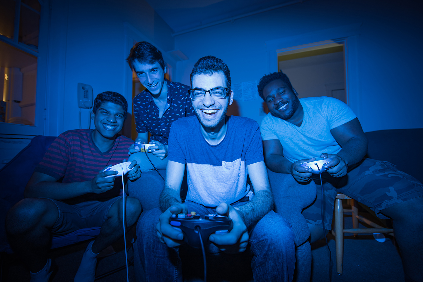students playing video games