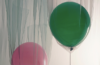 pink and green balloons