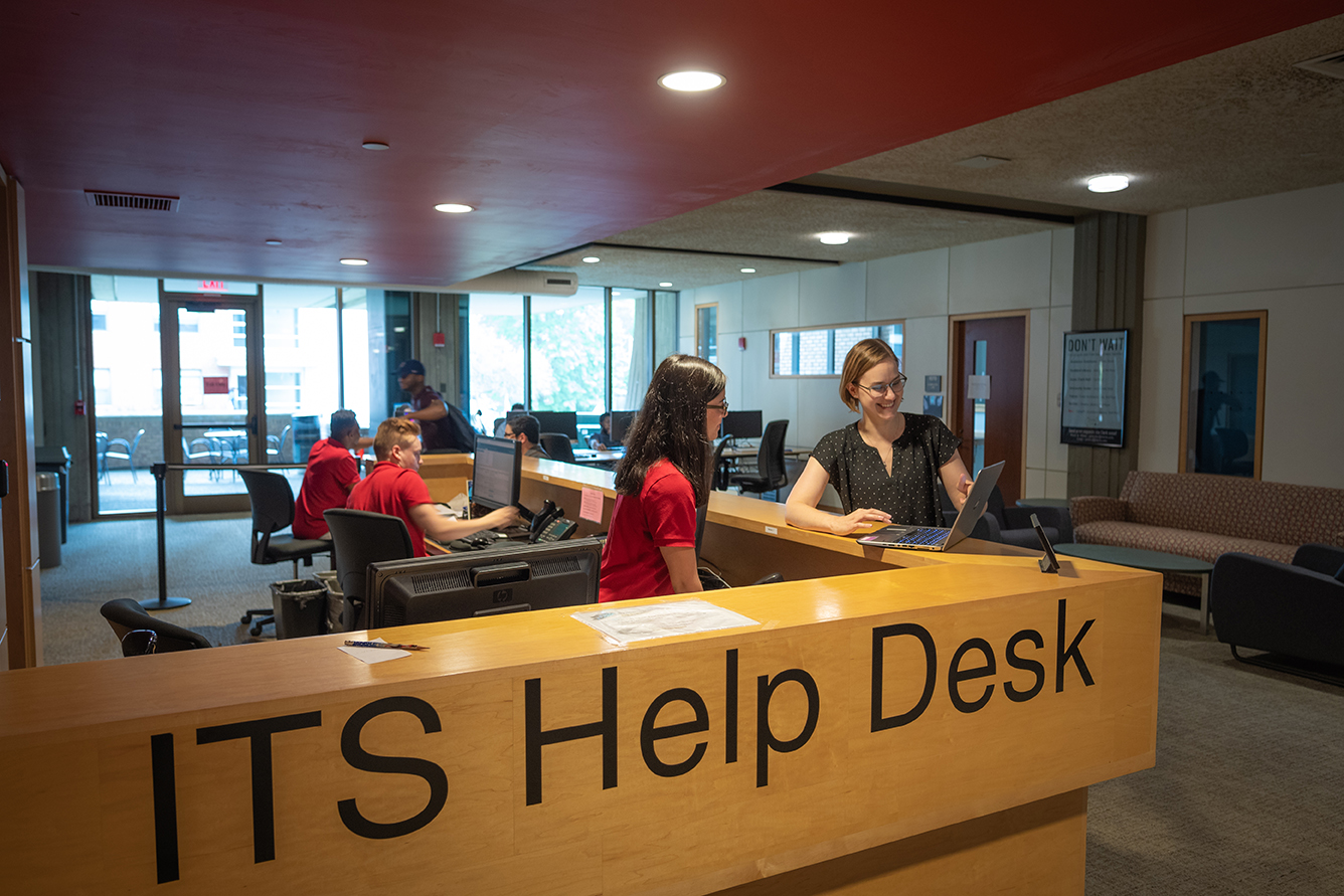 student workers at Help Desk