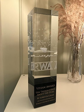 Romance Writers of America 2021 VIVIAN Award honoring Loretta Chase