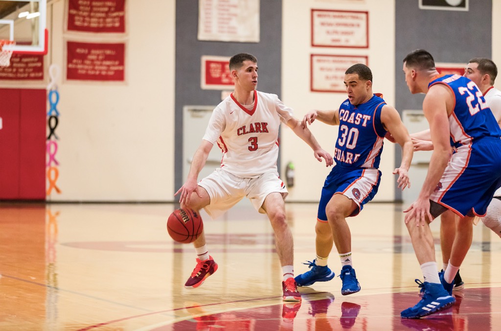 Charlie Stevens '20 on the court as a Clark student-athlete.