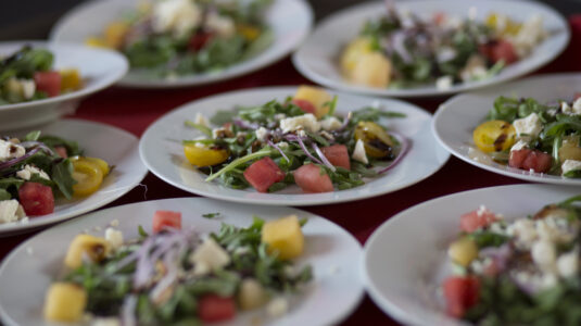 plates of salad