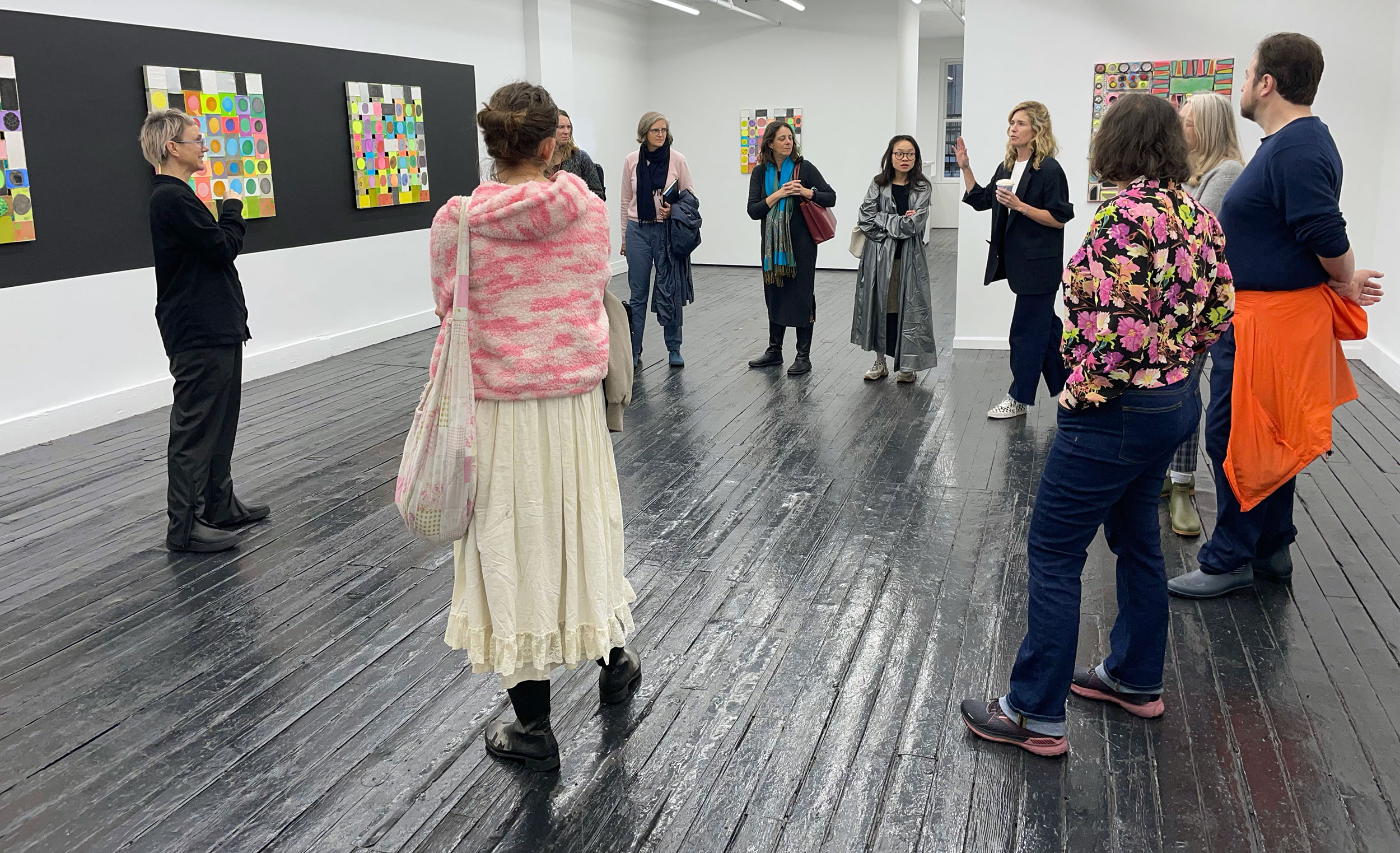 MFA students talking with gallerist in New York City
