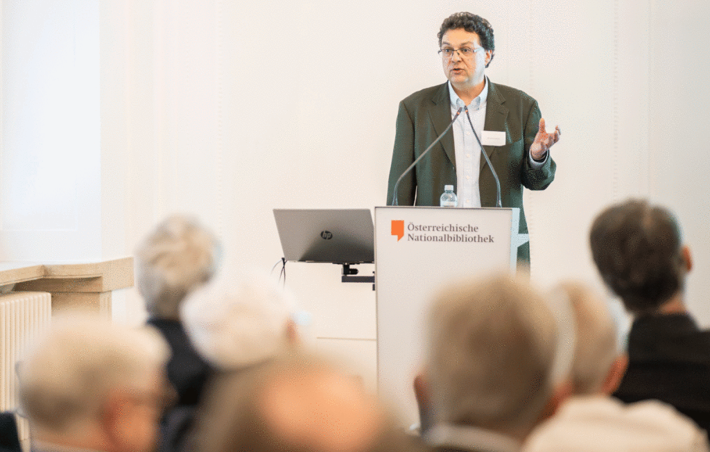 Benjamin Korstvedt speaking in Austria